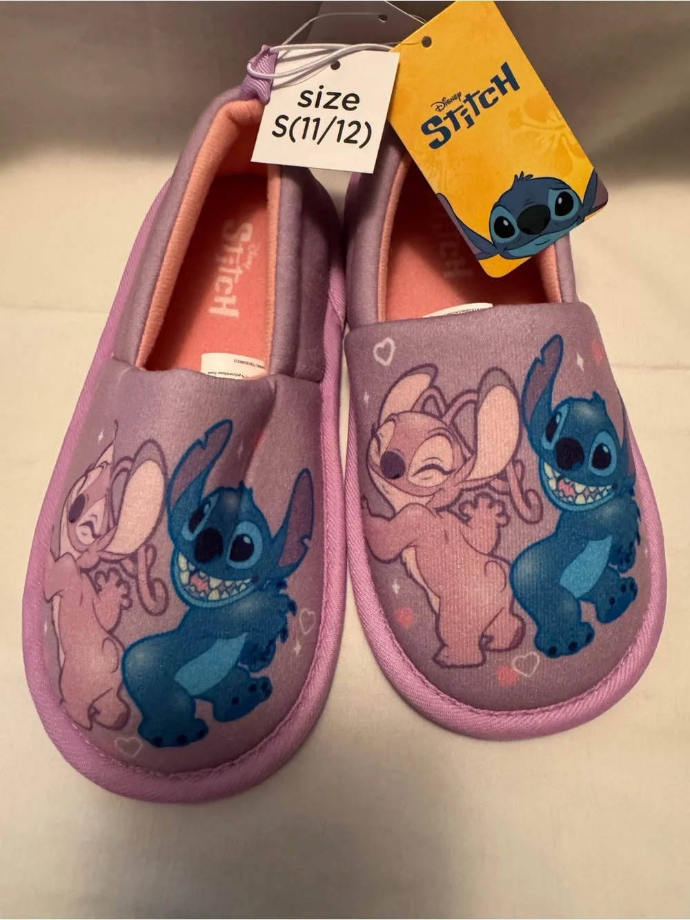 NWT Disney Lilo & Stitch Toddler Slippers Angel Purple Size S 11/12